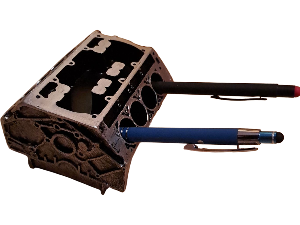 Visitenkarten- & Stifthalter V8 Motorblock